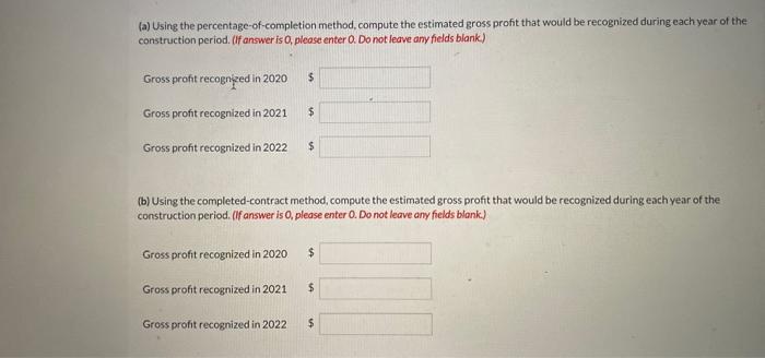 has entered into a contract beginning January 1, 2020, to build a