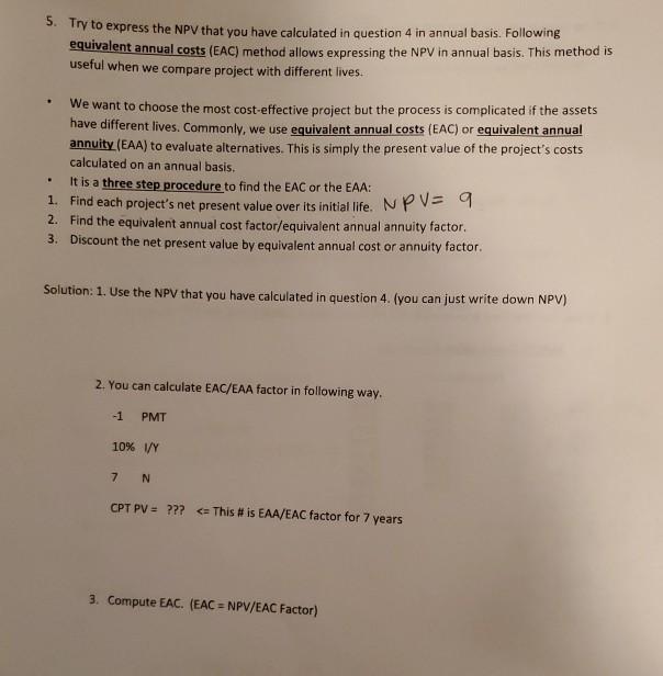 forma financial statements for a project involving a new financial calculator for