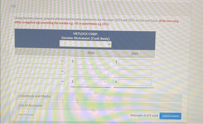 records on the cash basis of accounting. Interested in securing a long-term