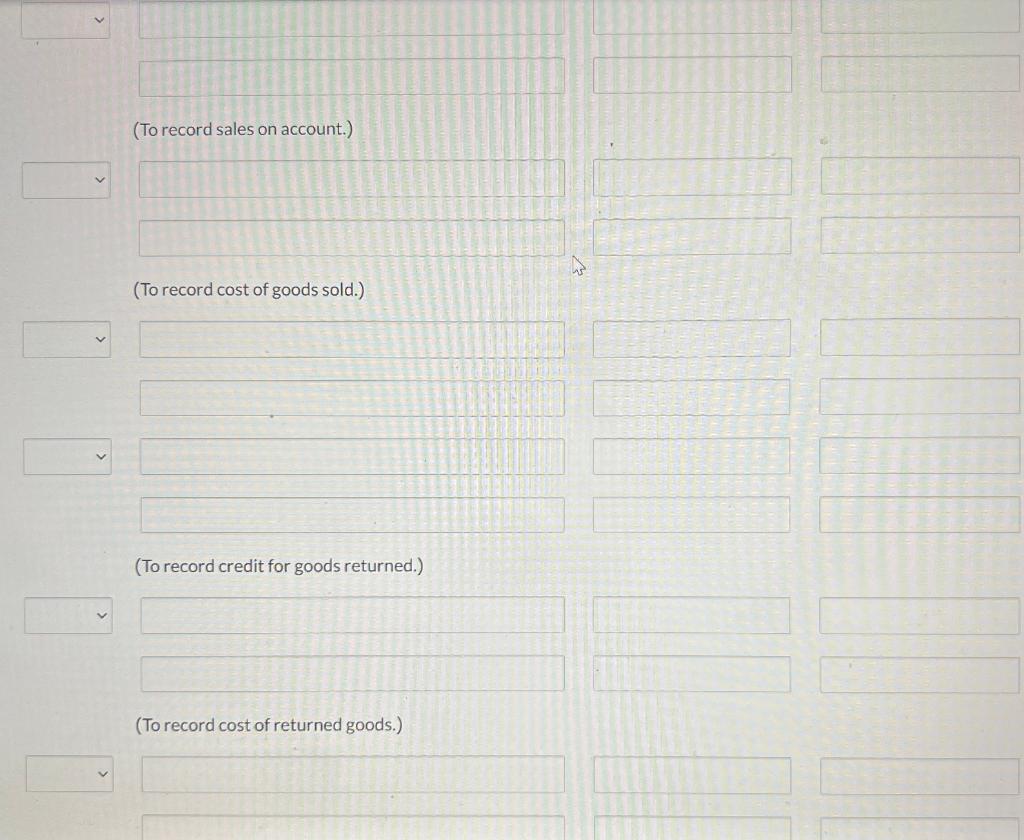 sales transactions in Blossom Company's books. Blossom uses a perpetual inventory system