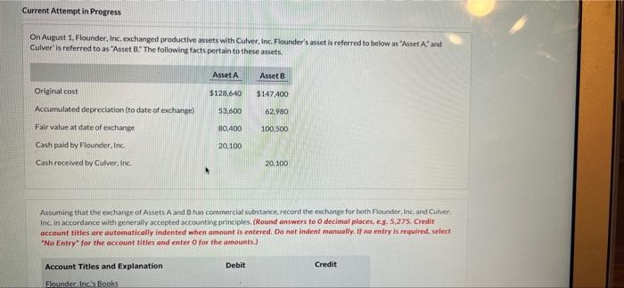 thank you :) Current Attempt in Progress On August 1. Flounder, Inc.
