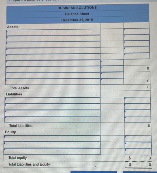 2019. unadjusted trial balance of Business Solutions (reflecting its transactions for October