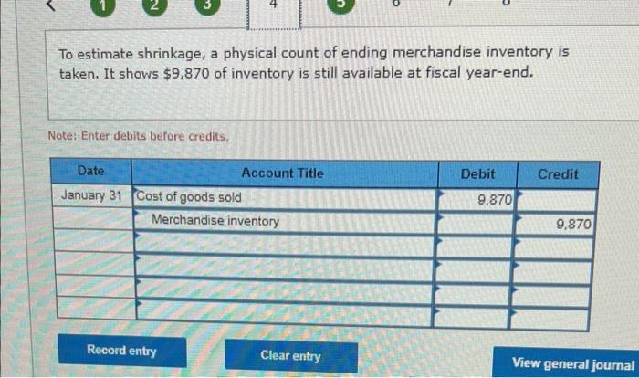 perpetual inventory system. Descriptions of items that require adjusting entries on January
