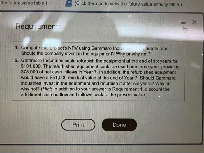  Compute this project's NPV using Gammaro Industries' 18% hurdle rate. Should