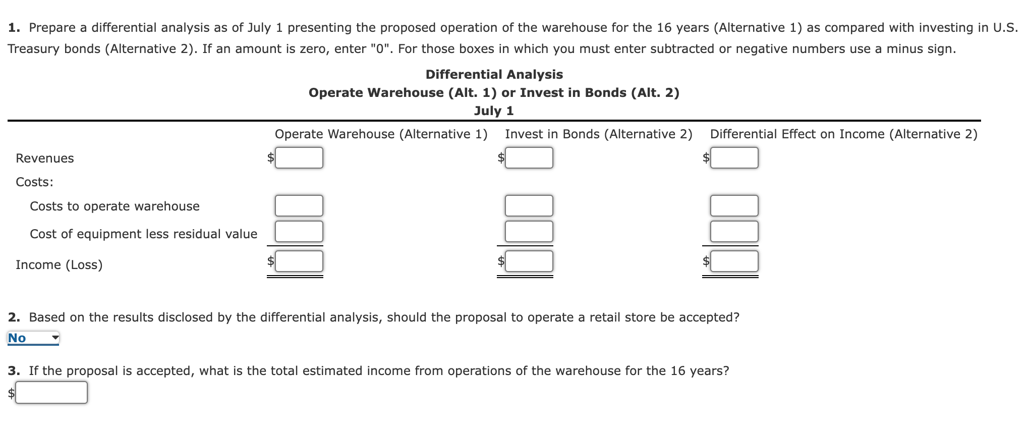 buying the necessary equipment to operate a public warehouse. Alternatively, the company