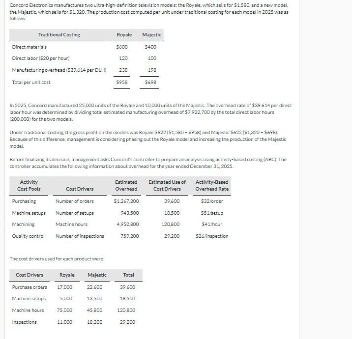 Please help answer this question quickly. Concord Electronics manufactures two ultra-high-definition television