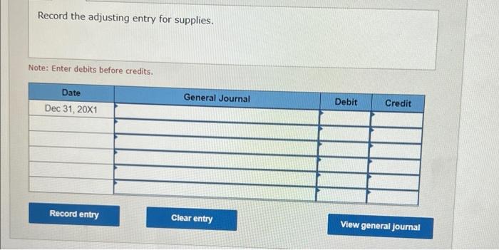 1. Record the adjusting entries in the general joumal (transactions 13). 2.