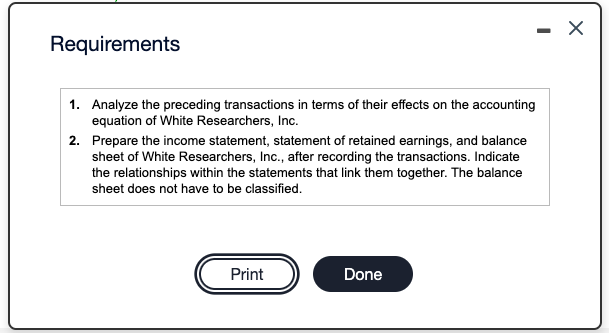 Inc. During the first month of operations, February 2021, the business engages