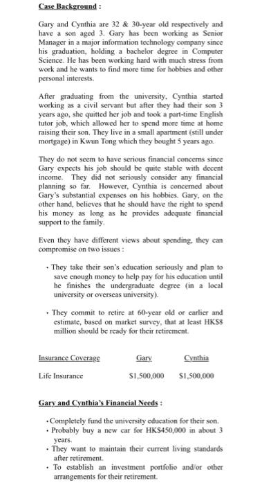  As a Wealth Manager, prepare a Financial Plan based on the