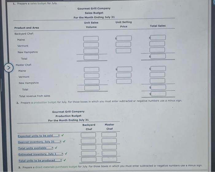of assigment 3. Prepare a direct materlals purchases budget for July. For