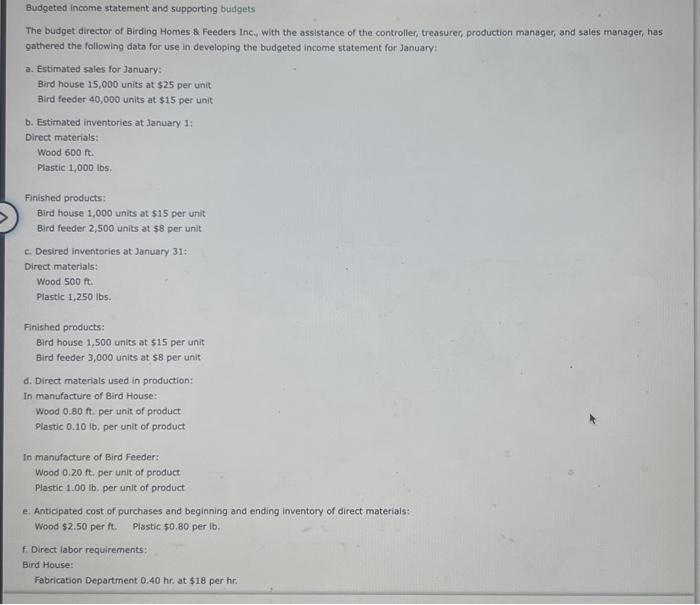 a minus sign. Finished products: Backyard Chet 40 units Master Chef 22