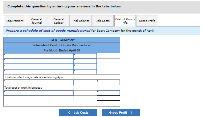 journal entries for the month of April's transactions. Journal entry worksheet Note: