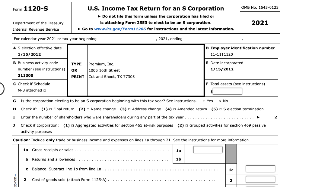 30% owners, respectively, of Premium, Inc. (11-1111120), a candy company located at
