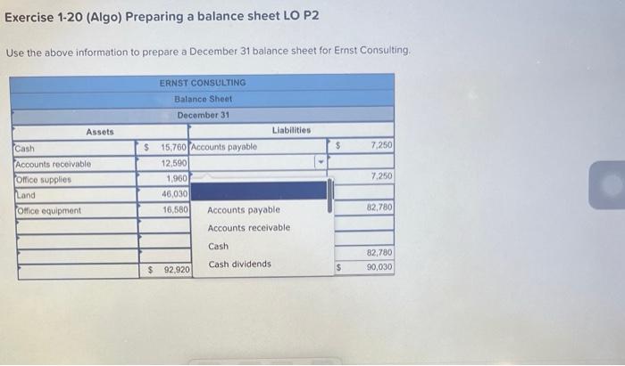 put or how to calculate it. there's accounts payable, accounts receivable, cash,