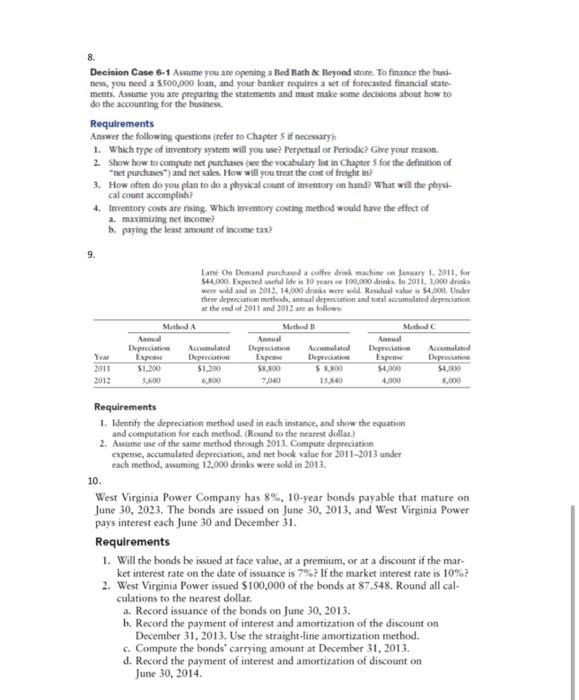  8. Decision Case 6-1 Avume you are opening a Red Hath
