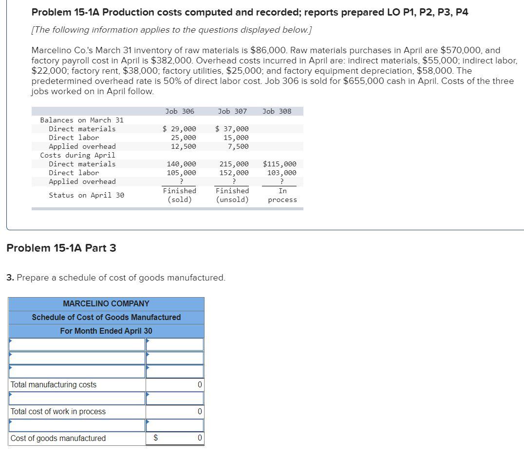 15-1A Production costs computed and recorded; reports prepared LO P1, P2, P3,