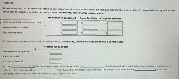 for a service company Continental Railroad Company is evaluating three capital investment