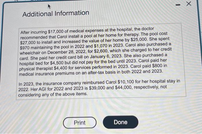 with no dependents, was severely hurt in a farm accident. Carol is