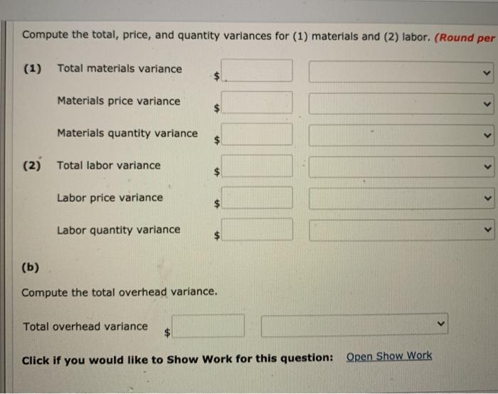 that manufactures taill-men's sults. The company has used a standard cost accounting