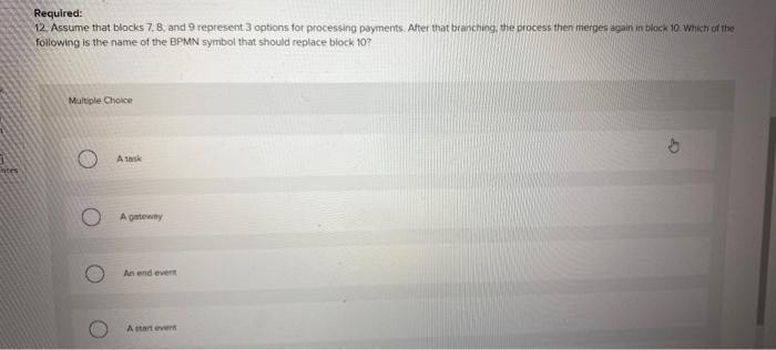 questions displayed below) Consider the following narrative describing the process of filling