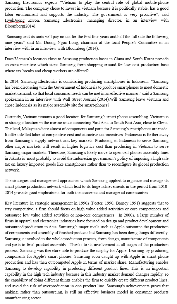 a manufacturing company has to continuously seek for improvement in the way