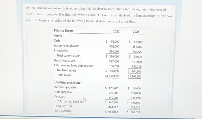 1.input data into spreadsheet below. create two spreadsheets one for each year
