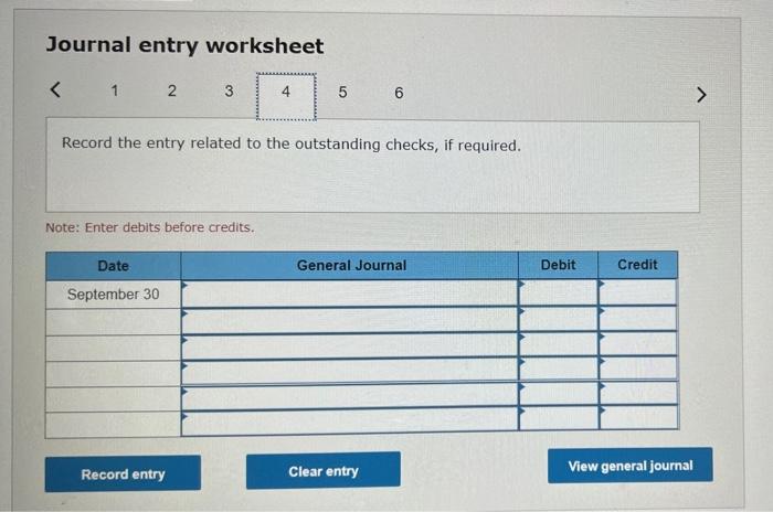 checks outstanding, Number 5888 for $1094 and Number 5893 for $486. Check