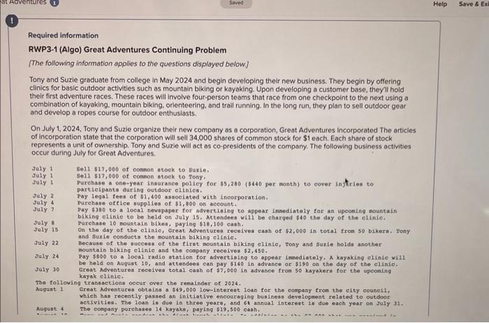 worksheet a. Depreclation of the mountain bikes purchased on July 8 and