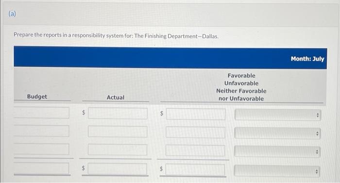 three assembly plants-Dallas, Atlanta, and Tucson; and two departments within each plant-Machining