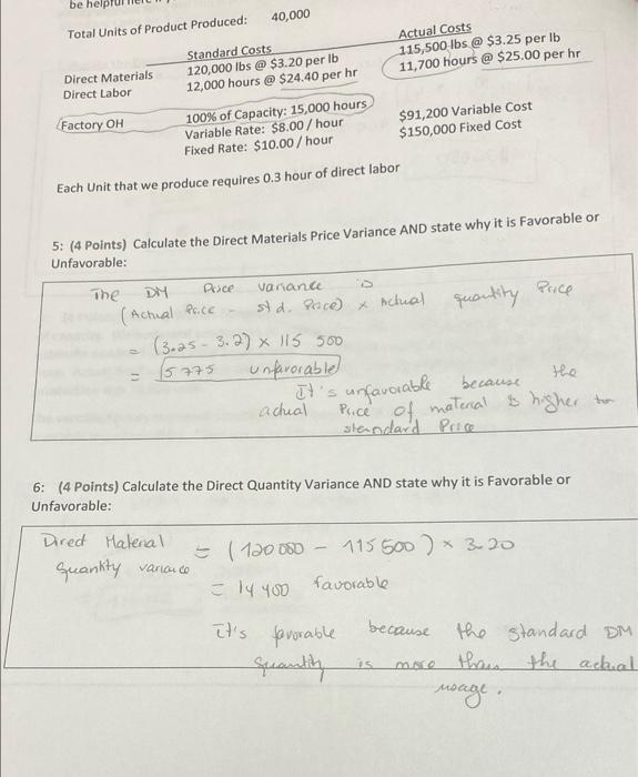 started but cannot finish it. help please be help Total Units of