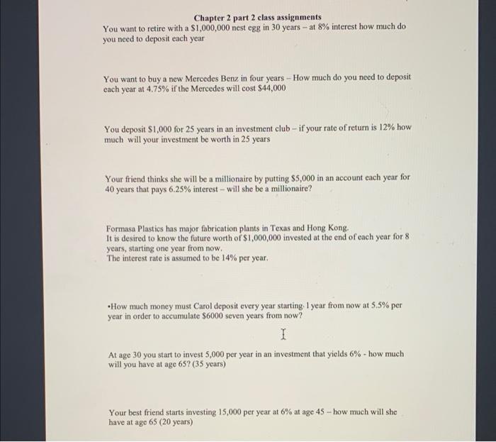  only need help with the first two Chapter 2 part 2