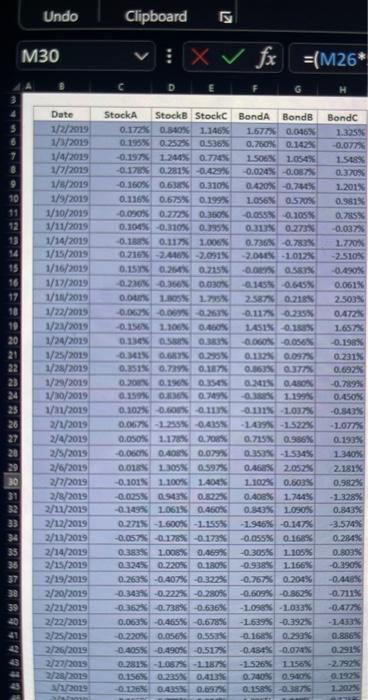 please post excel formulas Undo Clipboard M30 X fx =(M26* D E