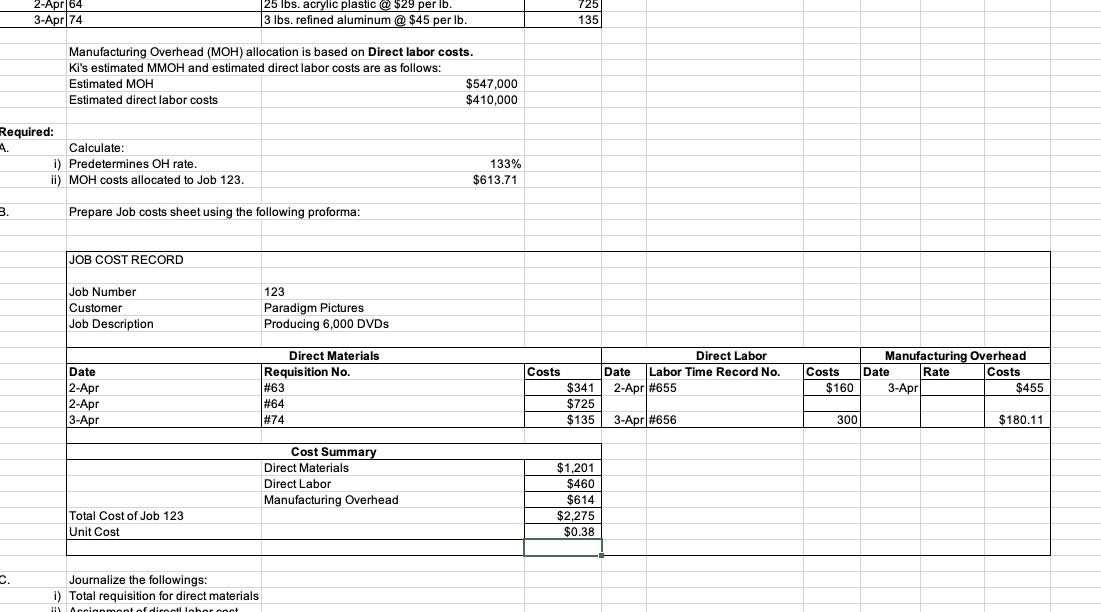 Technology Co. manufactures DVDs for computer software and entertainment companies. Ki uses