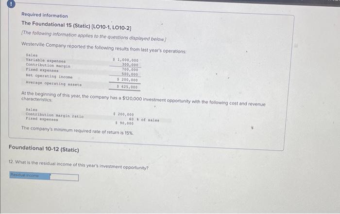 following results from last year's operations: At the beginning of this year,