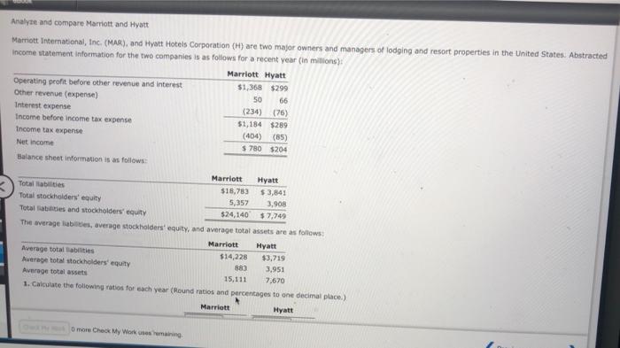 please answer and show work for those marked wrong Analyse and compare
