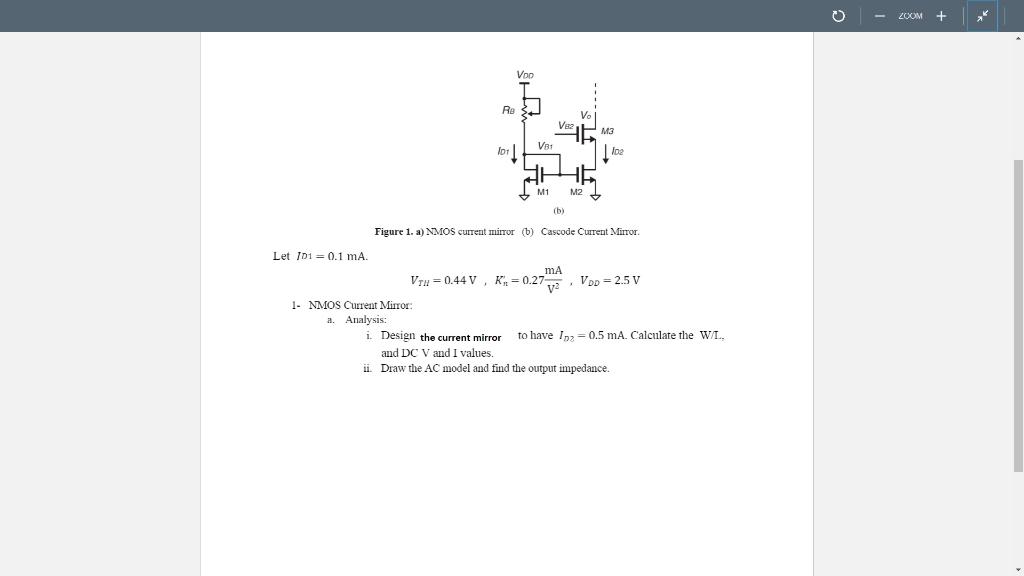 Cascode Current Mirror - Electrical Engineering Draw AC Small Signal Model and