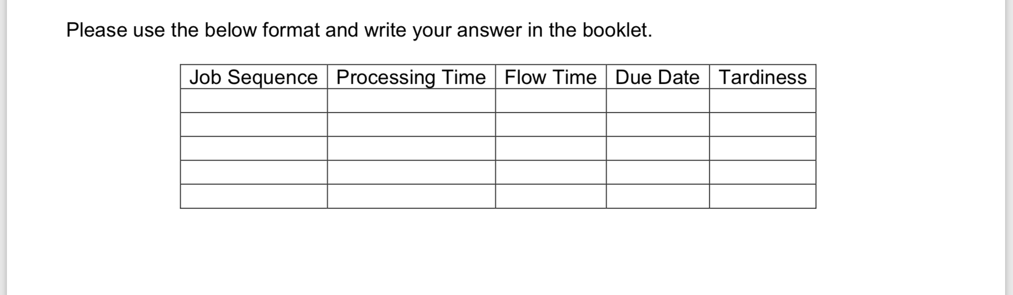 1.Determine the following: i. Processing sequence using (1) SPT and (2) EDD