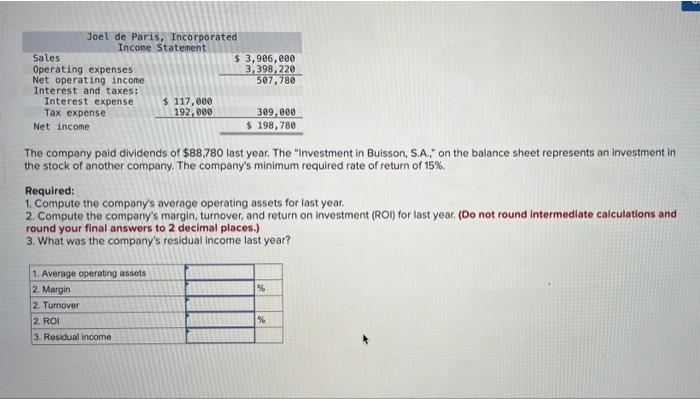 in advance!! i willuplike!! Ending Balance Financial data for Joel de Paris,