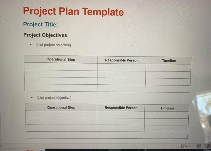 on research and organizational goals. To see an exemplar project plan, review