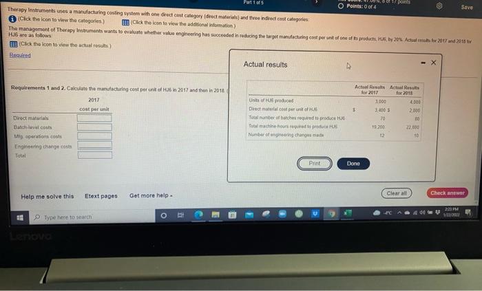 a manufacturing costing system with one direct cont category direct mats) and
