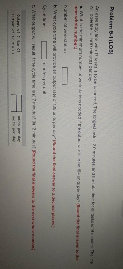 I just need it in explained in detailed steps Problem 6-1 (LO5)