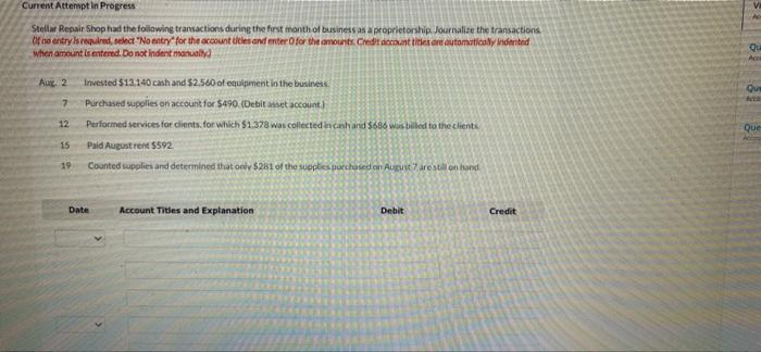 Please help Current Attempt in Progress 32 Stellar Repair Shop had the