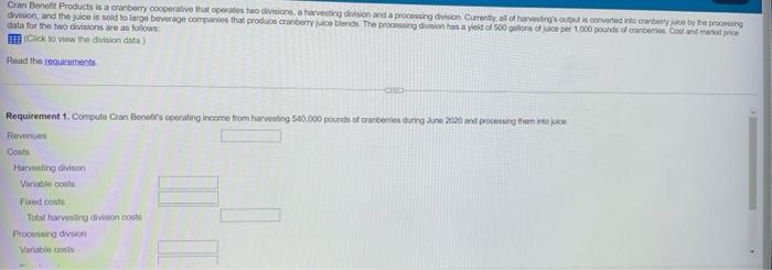  please do EACH requirement!!!! all one question Cran Benefit Products is