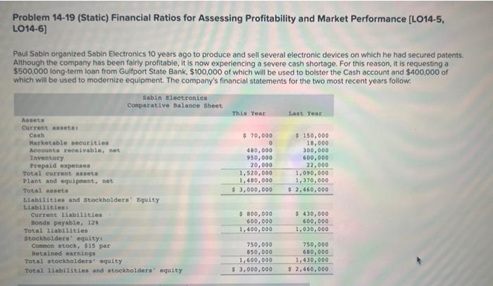 Can you please do the wrong ones. Thank you Problem 14-19 (Static)