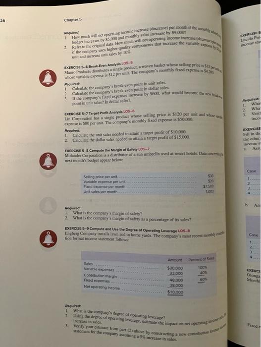 5-9 in excell doc or google sheet 28 Chapter 5 EXERCISES Lacido