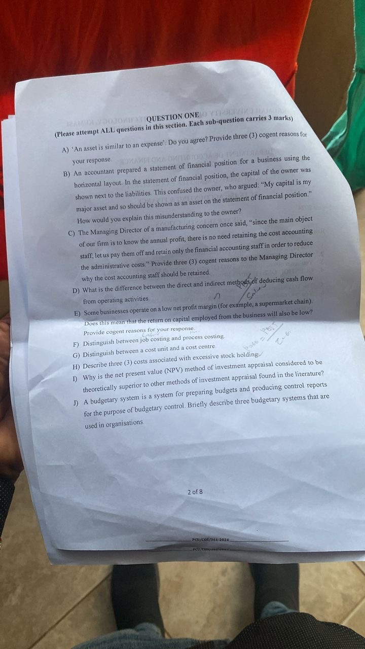  QUESTION ONE (Please attempt ALL questions in this section. Each sub-question