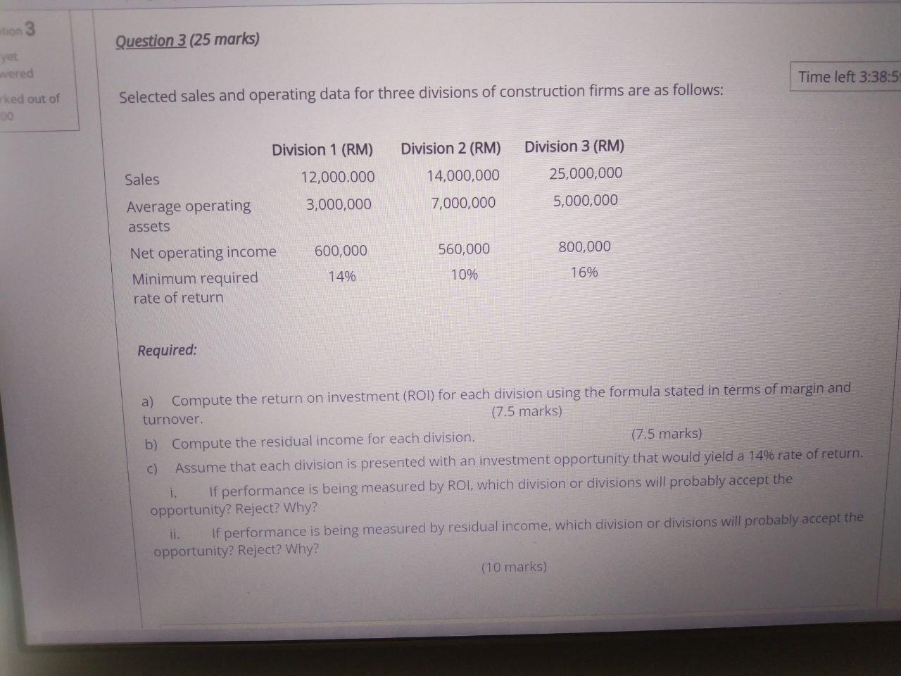 PLS HELP ME SOLVE THIS Question 3 (25 marks) Selected sales and