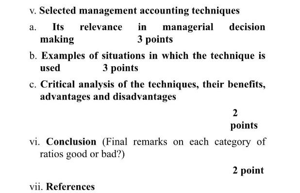  write about thks te constraint analysis v. Selected management accounting techniques