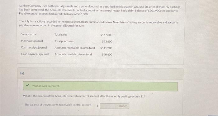  Chapter 7 part a and part B please help Ivanhoe Company