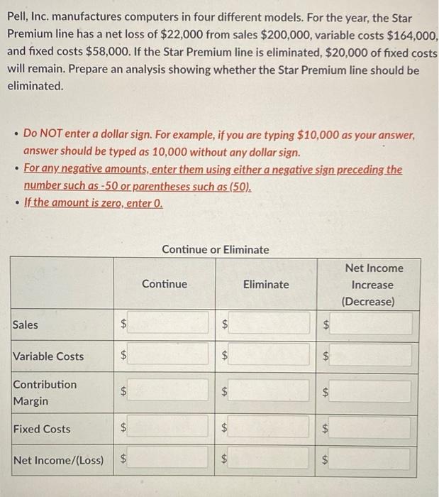 Need help! Pell, Inc. manufactures computers in four different models. For the